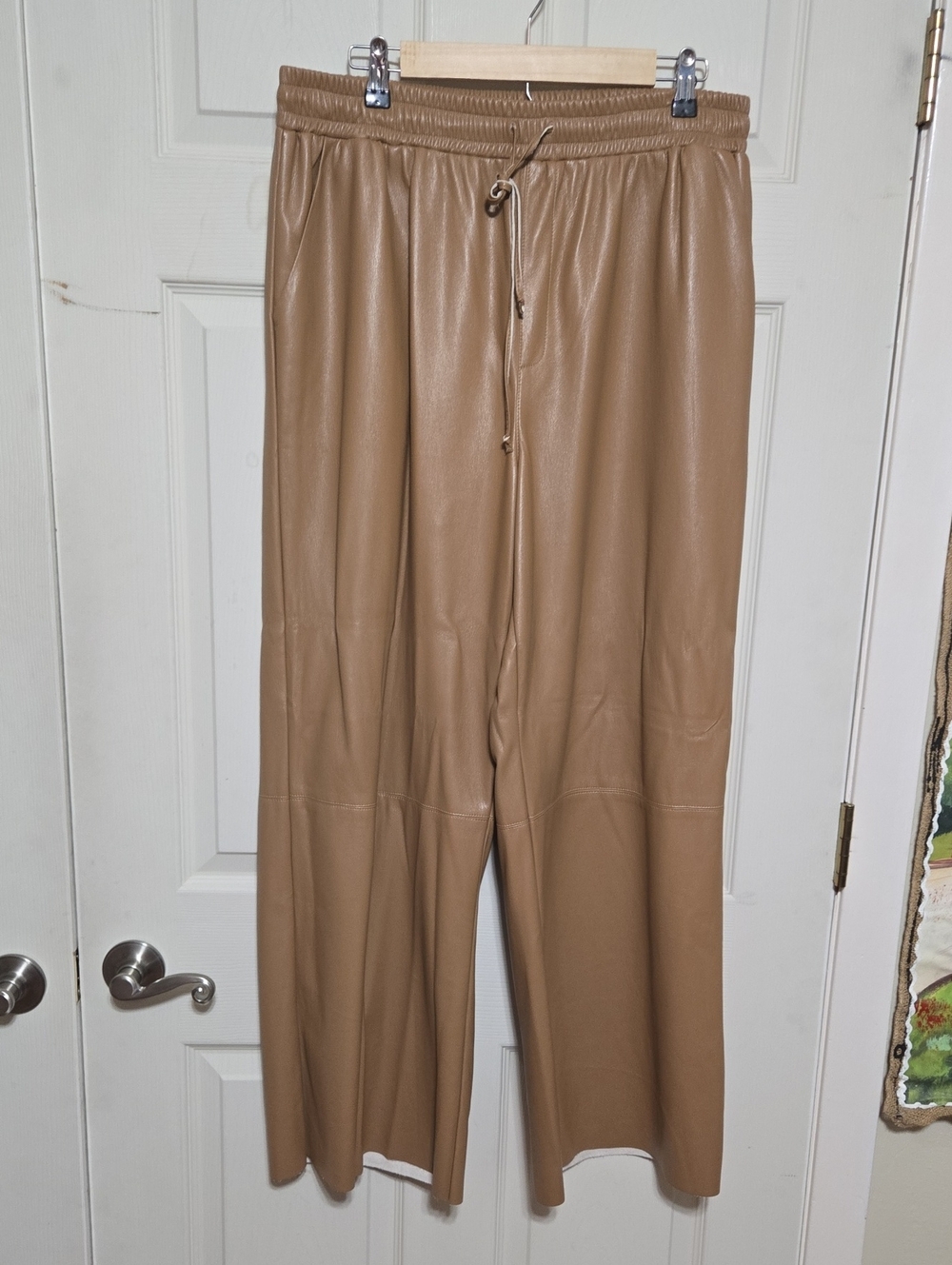 Dolce Cabo Wide Leg Faux Leather Pants in Camel